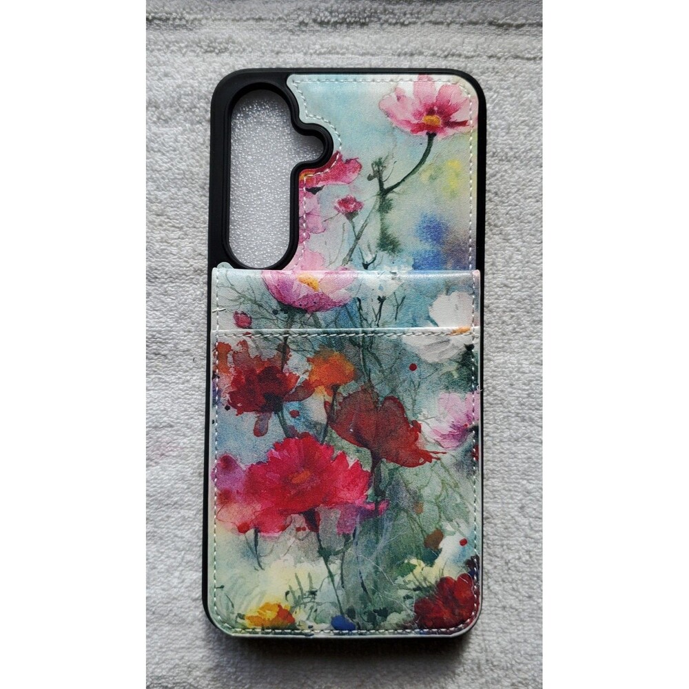 Samsung S25+ Floral Wallet Phone Case - Watercolor Pink